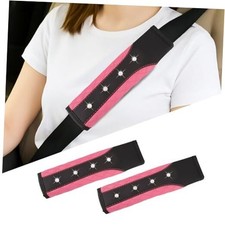 2PCS Bling Car Seat Belt Cover Pad, Leather Seatbelt Covers for Cars, Pink