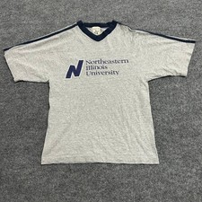 Adoe T-Shirt Mens Size S Grey Northeastern Illinois Univ Cotton Made in USA