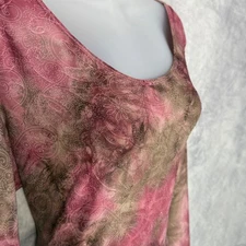 Vtg Y2k pink brown fairycore whimsigoth top sz XL metallic fairy grunge Indie