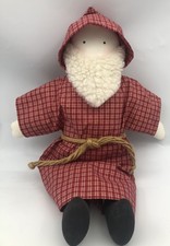 Primitive Folk Art Santa Doll Plush Handmade Country Christmas