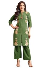 Women Embroidered Cotton Co-Ord Kurta Set