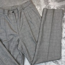 PENDLETON Pants Women  s 10 High Waist Pleated Wool Dress Black White Plaid USA