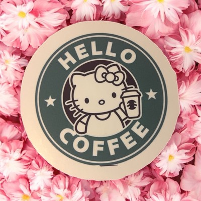 Hello Kitty Coffee Sticker 