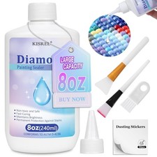 240ML Diamond Painting Sealer, 8OZ Diamond Painting Adhesive with Applicator, 5D