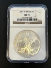 2007 W 1oz Silver Eagle .999 Fine Dollar Coin Bullion NGC MS70