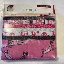 Fabric Editions Paris Fabric Strips 14 Pc 2.5 x 42 Cotton Quilt Jelly Roll