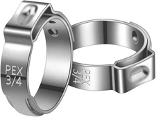 50 PCS 3/4 Inch PEX Cinch Clamp Rings, 304 Stainless 50PCS Inch, Silver 