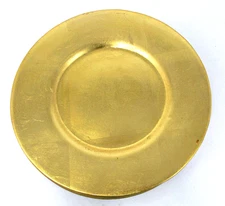 Vintage Heavy Pottery Pier 1 Imports Gold-leaf Charger Plate 13" Replacement