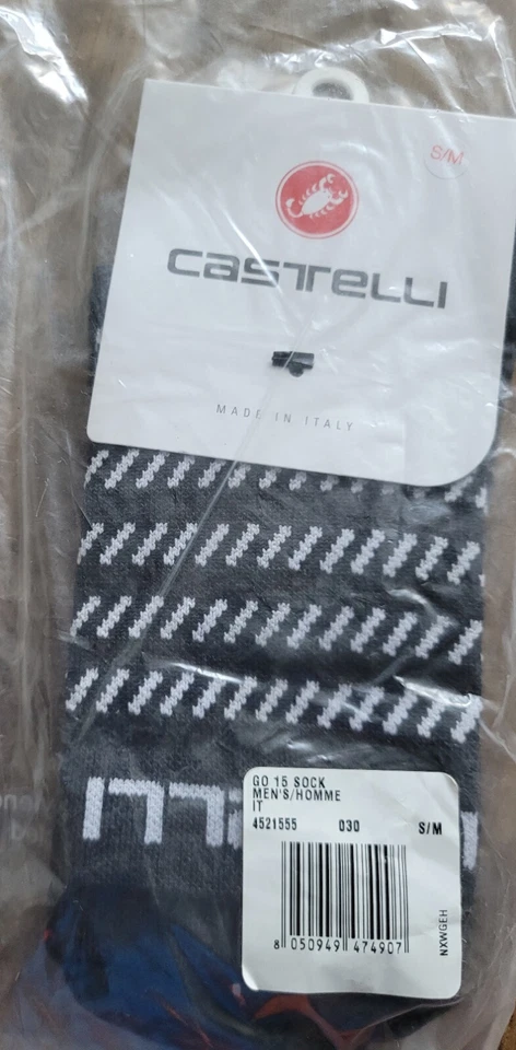 Calcetines Castelli Go 15 Lana Merino Ciclismo Bicicleta Medianos/Pequeños EE. UU. 5-7 Gris Oscuro Nuevos Foto 2 de 3