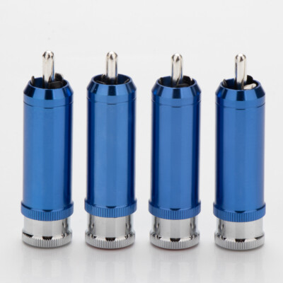 4PCS Pure Copper RCA Connector Silver / Gold Plated Plug for HiFi RCA Cable