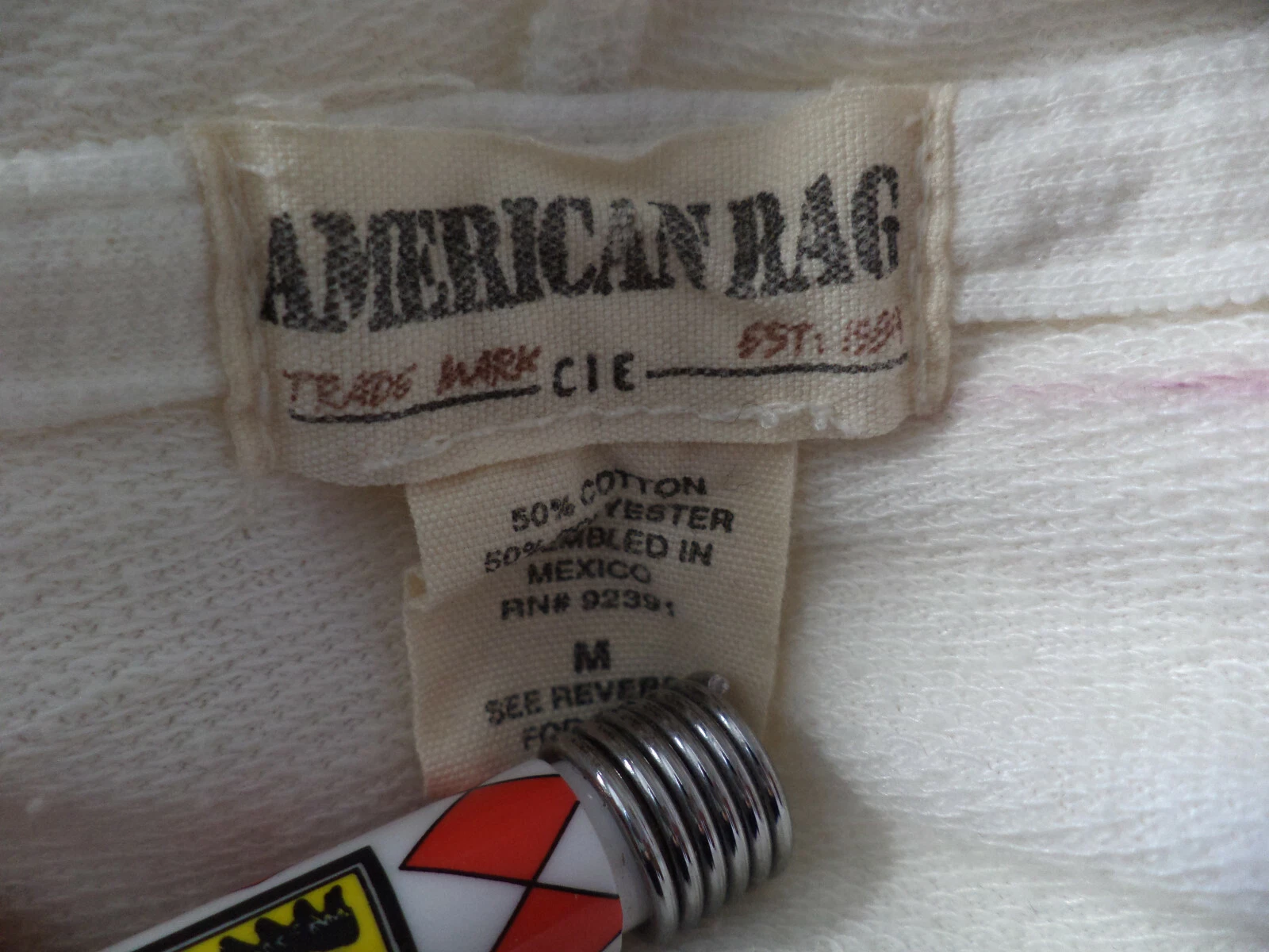 OFF WHITE Felpa con cappuccio American Rag Cie floreale avorio donna junior taglia M