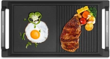Rectangular 2-In-1 Cast Iron Grill/Griddle Pan with Handles, Non-Stick & Non-Rus
