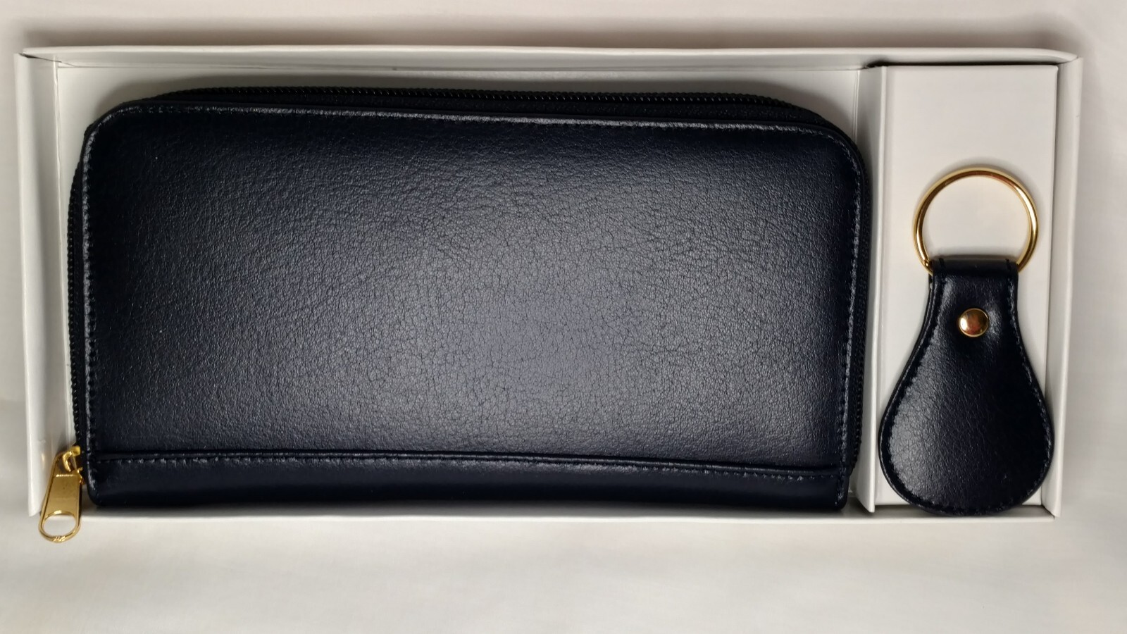 Avon Boxed Leather Wallet and Key Ring Set Navy New Old Stock | eBay