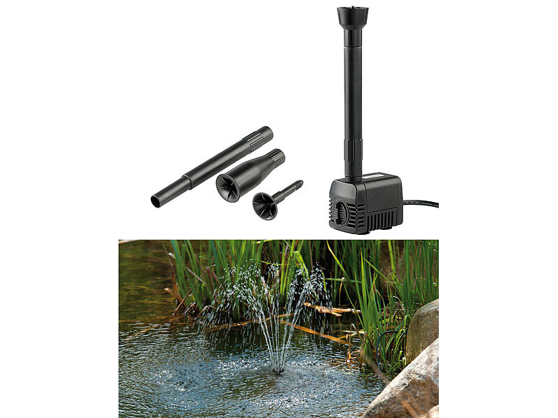 Fontaine de bassin électrique avec pompe de jet d'eau submersible et accessoires