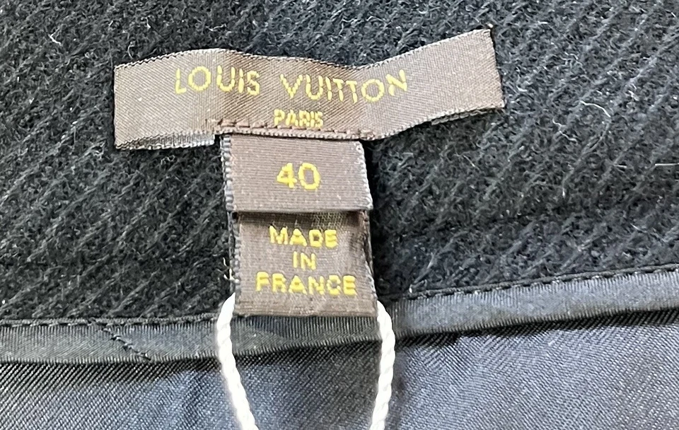 Falda Louis Vuitton Negra Lana Invertida Plisada Hasta la Rodilla Línea A talla 40 Foto 4 de 4