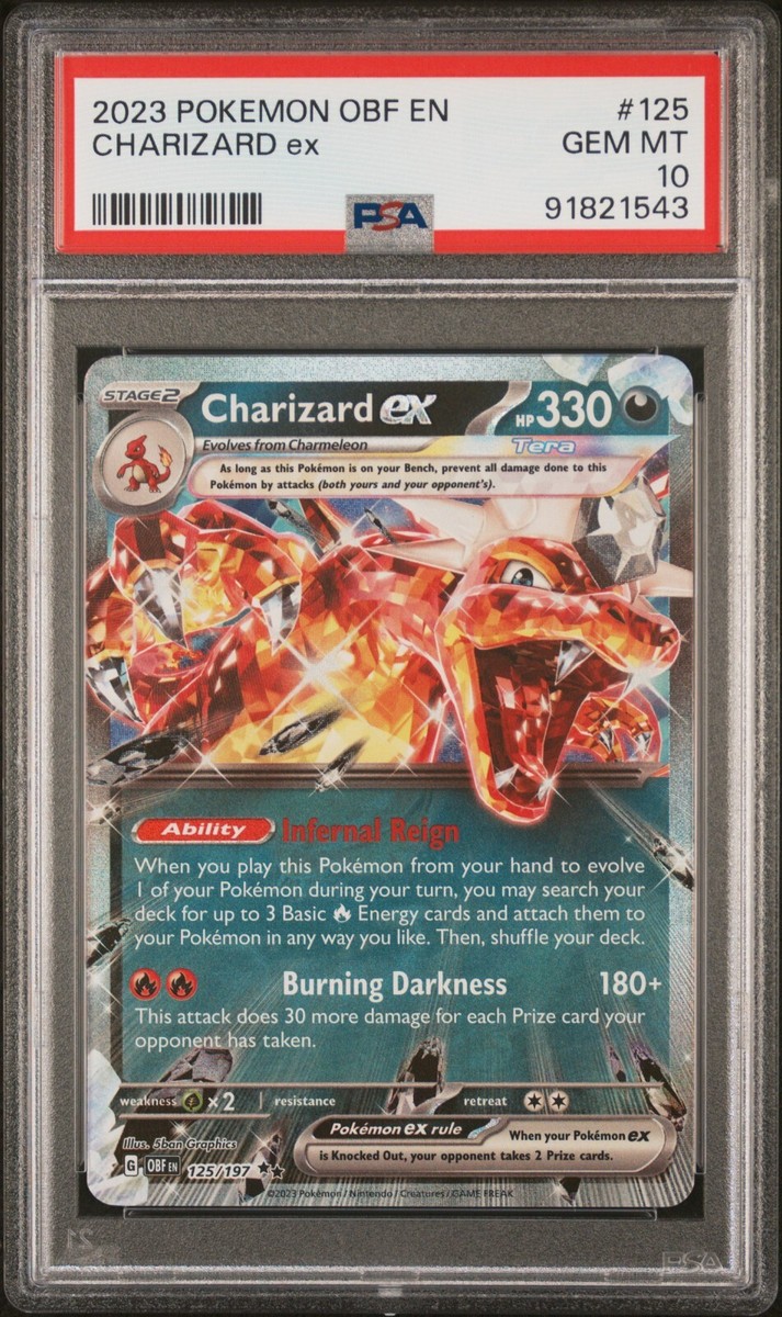 CHARIZARD EX 125 GEM MINT 2023 POKEMON OBF EN-OBSIDIAN CHARIZARD EX 125 GEM MINT 2023 POKEMON OBF EN-OBSIDIAN