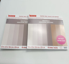 Craft Smart Neutrals Textured Cardstock Paper Pad 48 Sheets 12x12 - Pack of 2