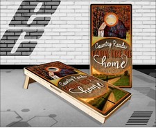 Rustic Country Roads Cornhole Boards Bean Bag Toss Game