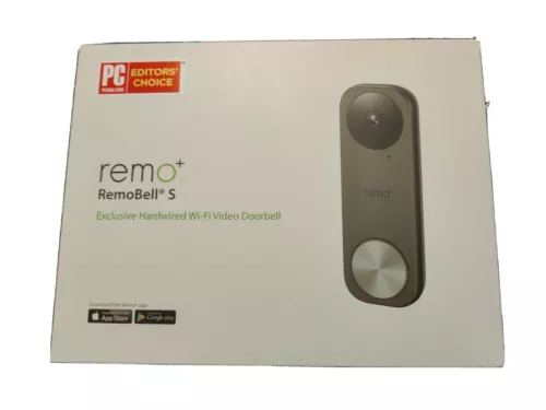 Remo+ RemoBell S Video Doorbell Peephole Camera and Wireless Chime 