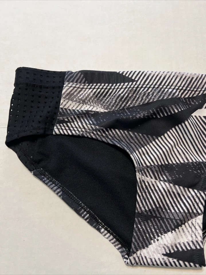 Pantalones de bikini hipster blancos y negros NIKE laterales de malla para mujer talla pequeña Foto 3 de 4