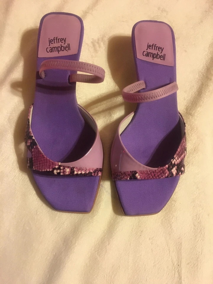 Sandalia Jeffery Campbell gatito punta abierta púrpura talla 8,5 nueva Foto 4 de 4