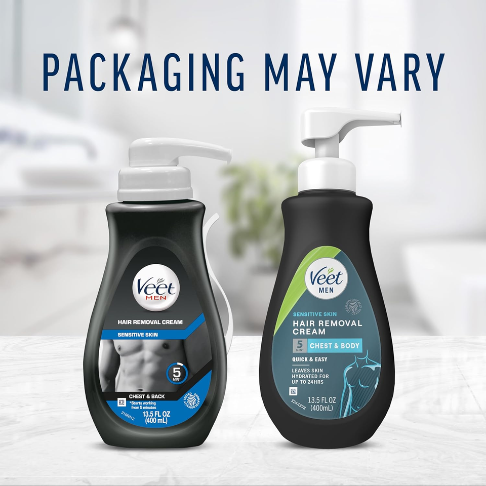 Hair Removal Cream for Men, 5 Min Sensitive Skin, Hair Removal Gel for