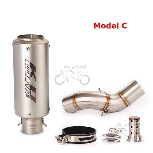 For Kawasaki Z900 2023 Exhaust Tips Black Mid Link Pipe Muffler Slip on System - Picture 7 of 12