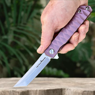 Tacticalgearz TG Triton X Folding Knife – Full TC4 Titanium Handle, Polished D2 Steel Blade, Ball Bearing Pivot