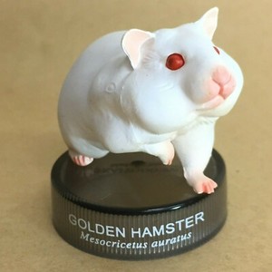 Kaiyodo Hamster's Lunch Bottle Cap Figure #13 Golden Hamster Full Mouth Albino