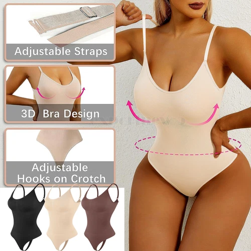 Shapewear Bauchkontrolle Body Tanga formend formend Tank Top geraffte Taille - Bild 6 von 48
