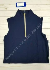 Tailored Sportsman ICEFIL Ziptop Sleeveless Shirt - Navy/White/Gold