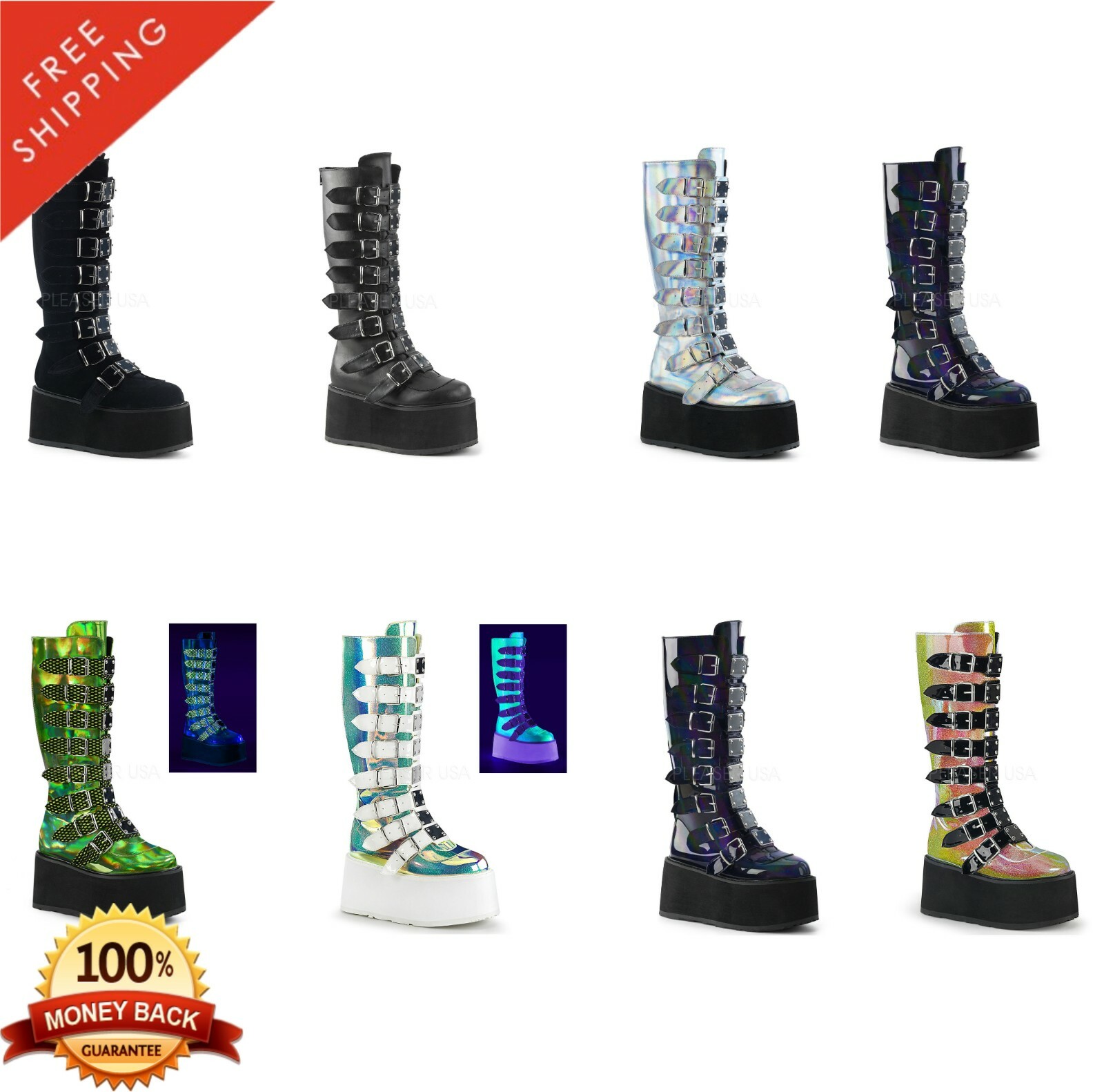 demonia knee high boots