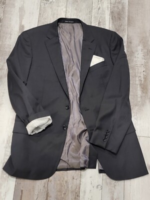 42R Men's Enzo Tovare Italian Blazer Dark Grey 100% Super 150s Wool Sport  Coat