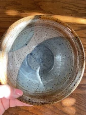 Studio pottery Brown Blue bowl signed Julie Williams ~6.5x3.5”