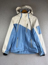 Obermeyer Lagoon Ski Jacket Womens Size 8 Blue & White Weather System