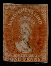 AUSTRALIA - Tasmania QV SG28, 1d dull vermilion, USED. Cat £38.