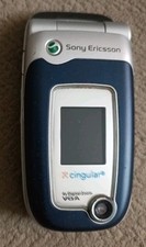 Sony Ericsson Cingular Z520a Cellphone Silver Blue Flip Phone With Battery /708h