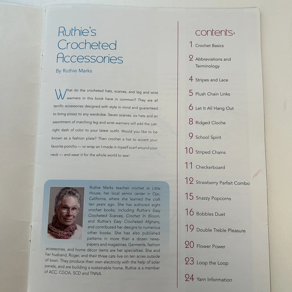 RUTHIE'S CROCHETED ACCESSORIES Crochet Pattern Booklet Winter Scarf Beanie Hat - Image 3 of 4