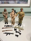 Vintage  GI JOE Hasbro Pawtucket Action Figures 11" Lot of 3 w/Clothes and More