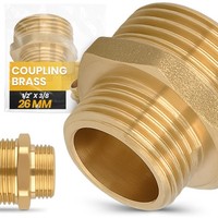 Messing Kupplung Fitting 1/2X3/8 Ag Muffe ReduzierstüCk Wasser Gewindefitting
