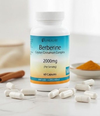 Berberine Capsules with Ceylon Cinnamon 2000mg - Fresh Stock=