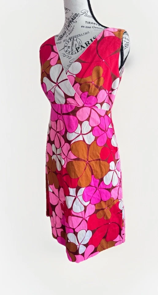 Vintage Handmade Big Pink Floral Flowers Aloha Hawaiian Style Dress - Image 4 of 4