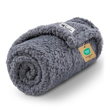 Luciphia Premium Fleece Dog Puppy Blanket Soft Pet Sherpa 30x20 inches, Grey