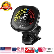 LEKATO Clip-On LCD Digital Tuner for Guitar Bass Violin Ukulele