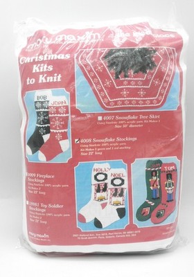 Mary Maxim Vintage Knit Christmas Snowflake # 4008 Stocking Kit New Old Stock