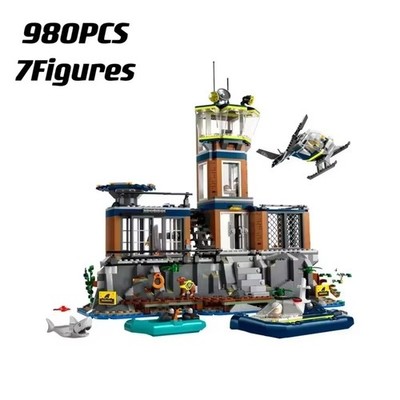 Sea Prison Island Polizei Set 60419 City Blocks mit Schnellboot Kinder MOC Spielzeug Neu