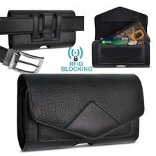 Horizontal Cell Phone Holster Pouch Case w/ Belt Clip Holder for Samsung iphone
