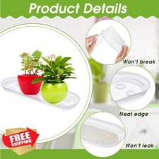 Juexica 5pc 14" Plastic Plant Trays Rectangular Drip Saucers Indoors