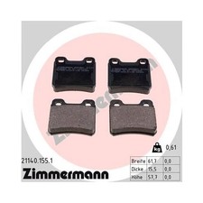 Bremsbeläge hinten für Opel Astra Calibra Vectra BMW Z3 E36 ZIMMERMANN 211401551