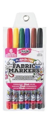 Tulip Permanent Nontoxic Fabric Markers Pack of 6 Neon Shades NEW